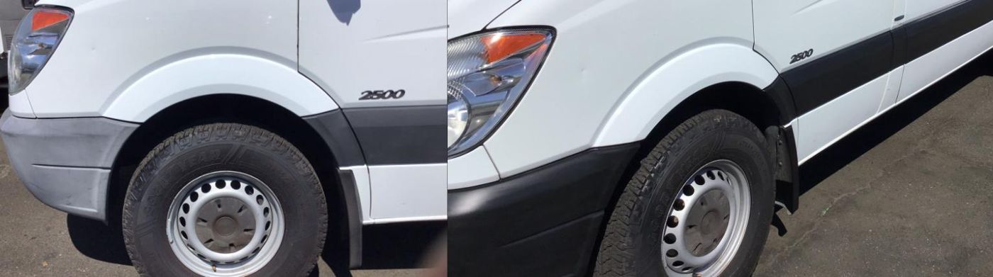 Sprinter quarter panel trim before and after restoration